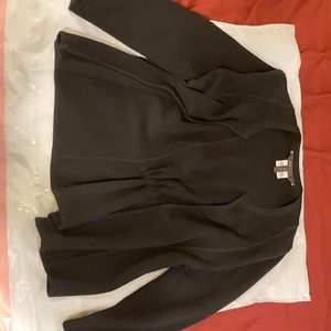 BCBG short black cardigan with back tie